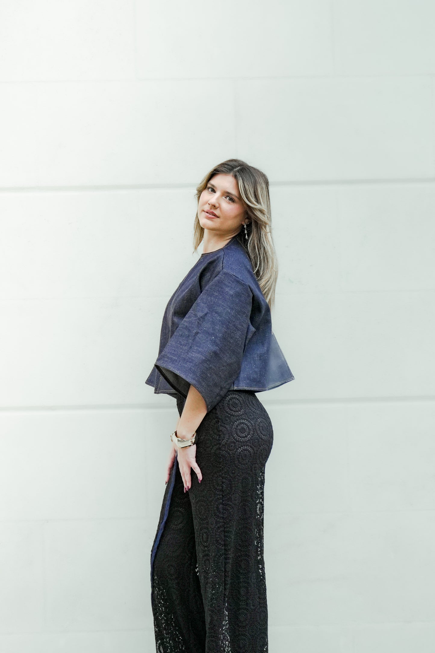 Pantalon dentelle noire