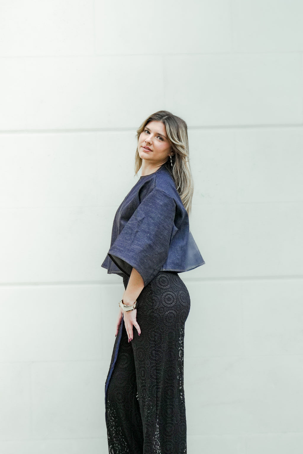 Pantalon dentelle noire