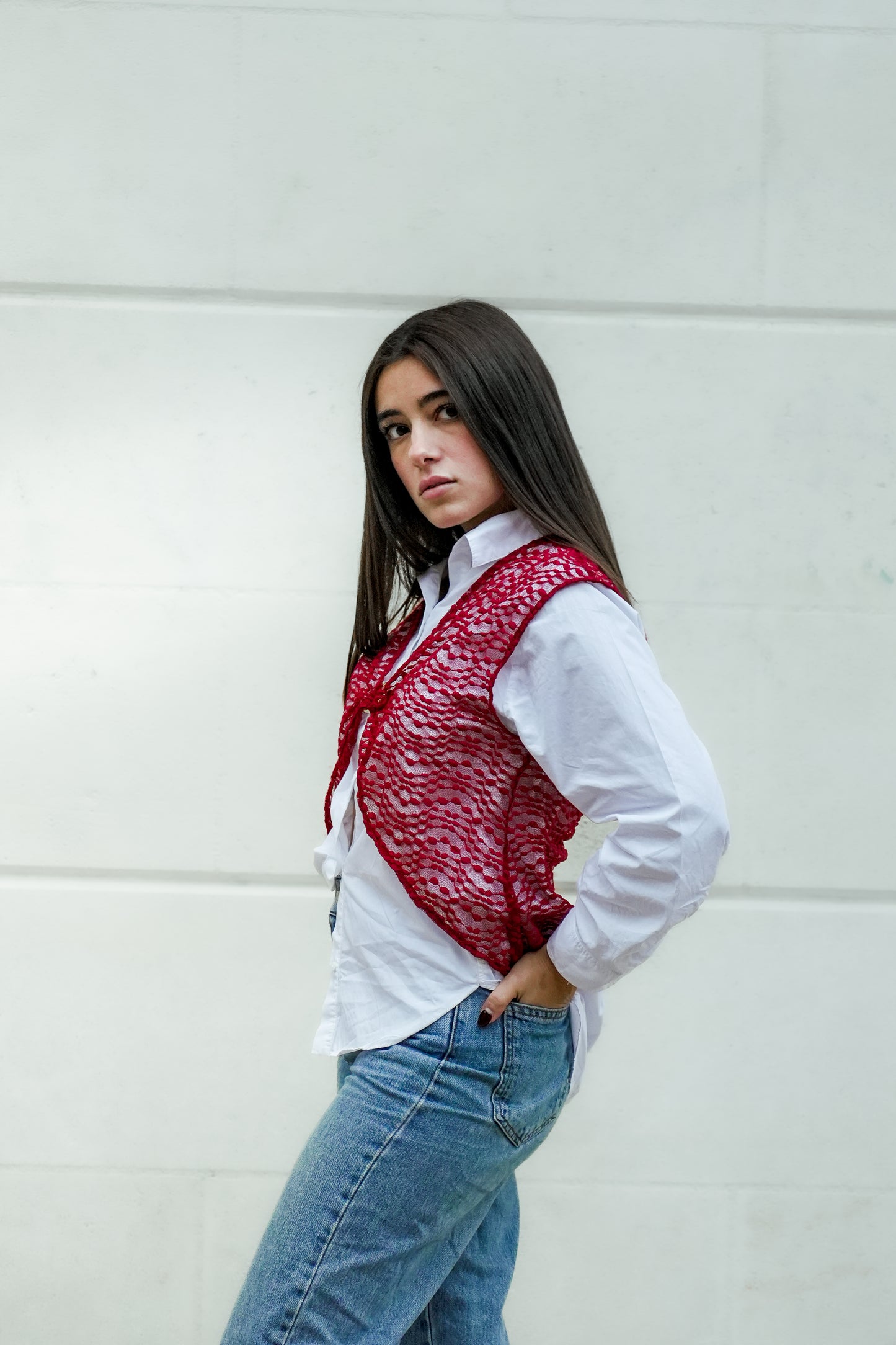 Sur-chemise en dentelle