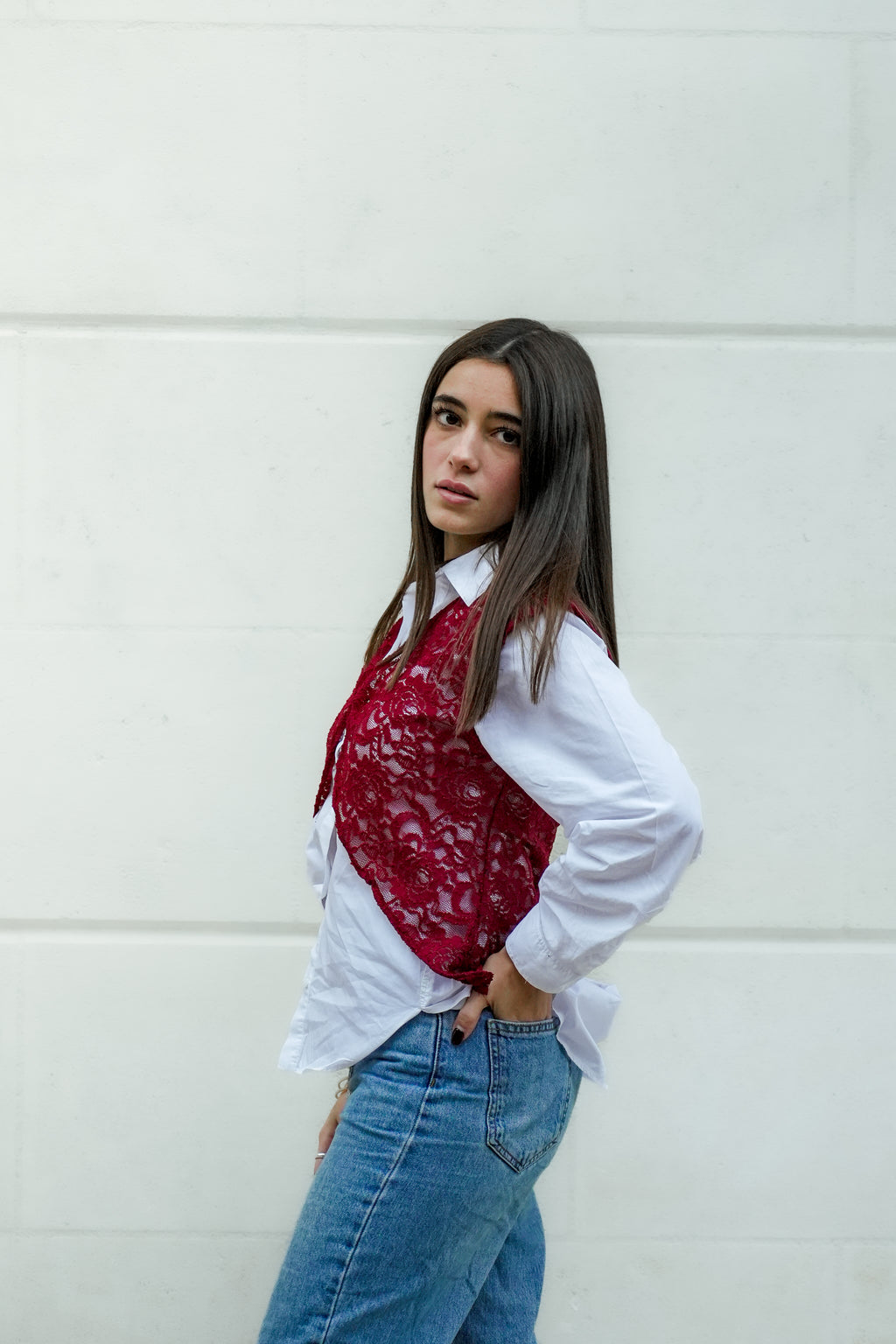 Sur-chemise en dentelle